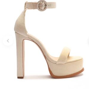 SCHUTZ Cream Platform Sandals